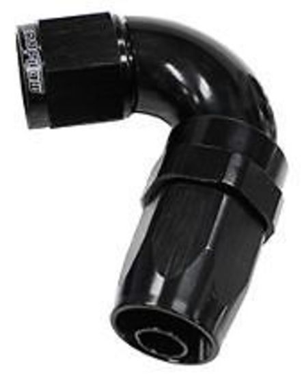 Aeroflow 100 & 450 series braided hose 120 Deg End -04AN Black Full Flow Taper Style Aeroflow Performance Products AF154-04BLK