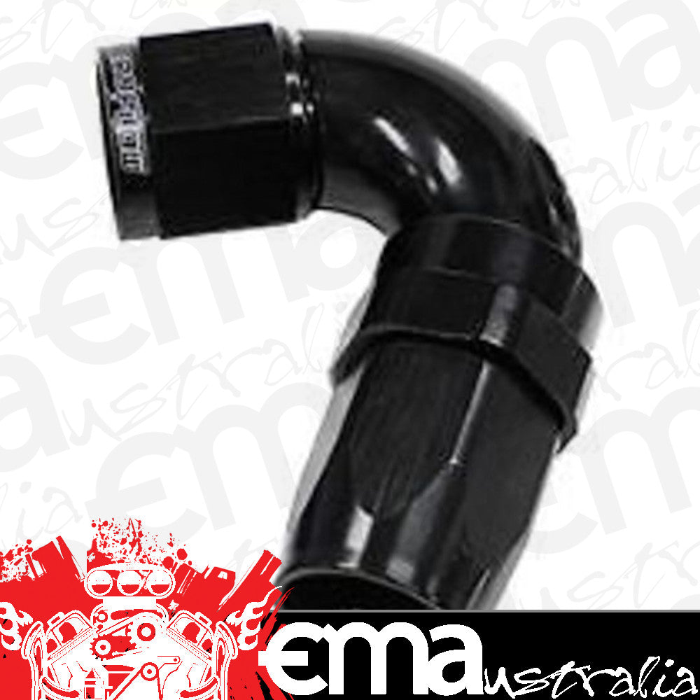 Aeroflow AF154-06BLK 120 Deg Hose End -06AN Black Full Flow Taper Style