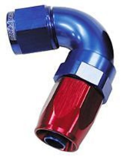 Aeroflow 100 & 450 series braided hose 120 Deg End -10AN Blue Full Flow Taper Style Aeroflow Performance Products AF154-10
