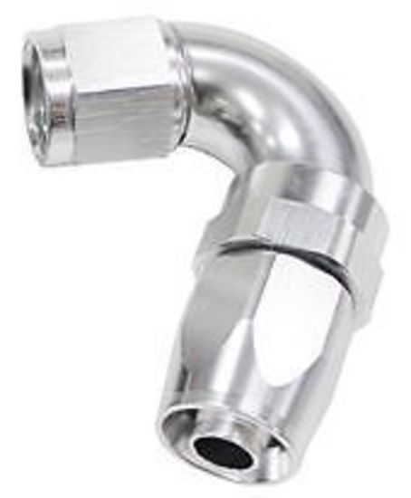 Aeroflow 100 & 450 series braided hose 120 Deg End -10AN Silver Full Flow Taper Style Aeroflow Performance Products AF154-10S