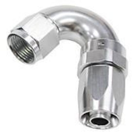 Aeroflow AF155-04S 150 Deg Hose End -04AN Silver Full Flow Taper Style