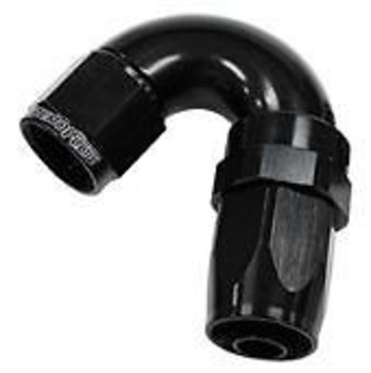 Aeroflow 100 & 450 series braided hose 150 Deg End -06AN Black Full Flow Taper Style Aeroflow Performance Products AF155-06BLK