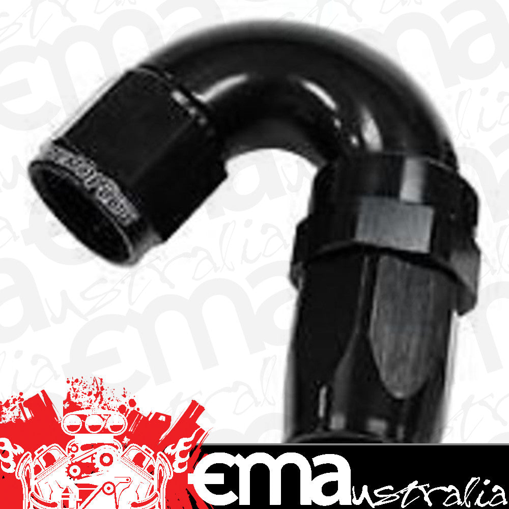 Aeroflow AF155-08BLK 150 Deg Hose End -08AN Black Full Flow Taper Style