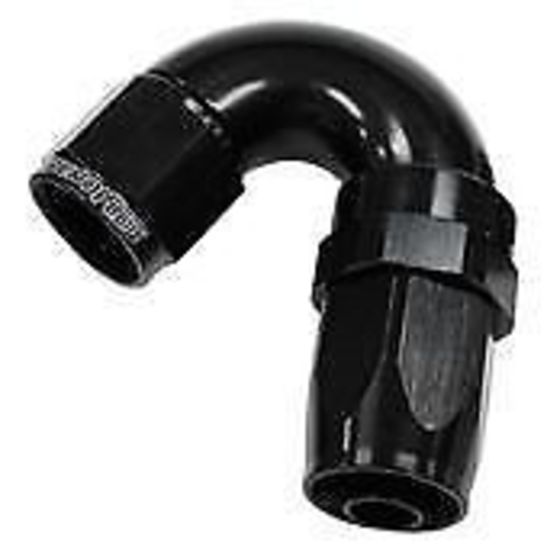 Aeroflow 100 & 450 series braided hose 150 Deg End -10AN Black Full Flow Taper Style Aeroflow Performance Products AF155-10BLK