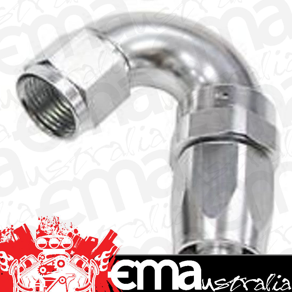 Aeroflow 100 & 450 series braided hose 150 Deg End -10AN Silver Full Flow Taper Style Aeroflow Performance Products AF155-10S