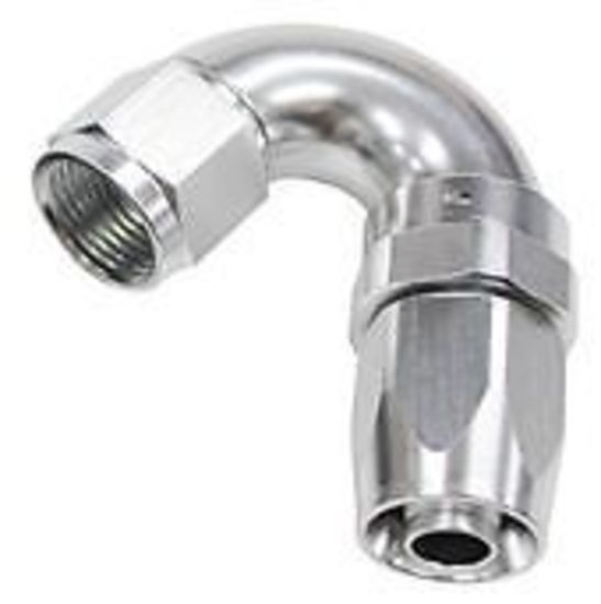 Aeroflow 100 & 450 series braided hose 150 Deg End -12AN Silver Full Flow Taper Style Aeroflow Performance Products AF155-12S