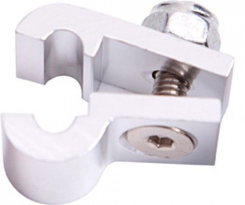 Aeroflow AF157-04S Billet P Style Clamp 1/4" Line Silver 6.3mm ID Or 1/4" ID