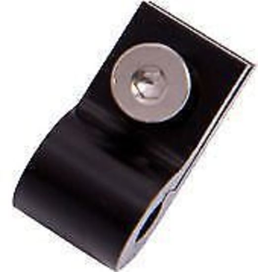 Aeroflow AF157-06BLK Billet P Style Clamp -6 H/Line Black 9.5mm ID Or 3/8" ID