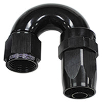 Aeroflow AF159-06BLK 180 Deg Hose End -06AN Black Full Flow Taper Style