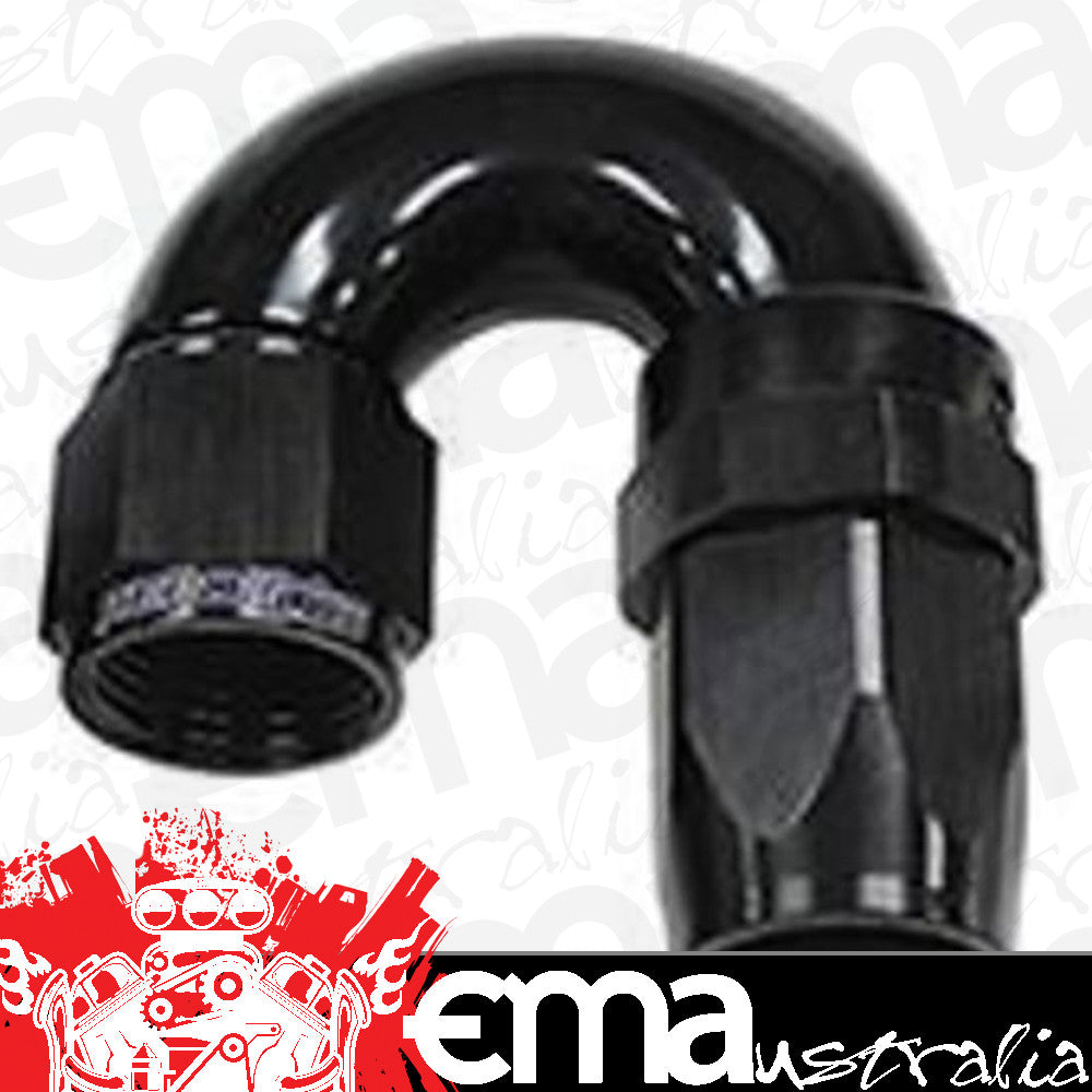 Aeroflow AF159-10BLK 180 Deg Hose End -10AN Black Full Flow Taper Style