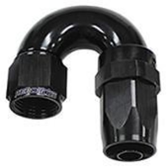 Aeroflow 100 & 450 series braided hose 180 Deg End -16AN Black Full Flow Taper Style Aeroflow Performance Products AF159-16BLK