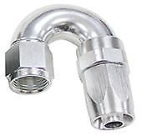 Aeroflow 100 & 450 series braided hose 180 Deg End -16AN Silver Full Flow Taper Style Aeroflow Performance Products AF159-16S