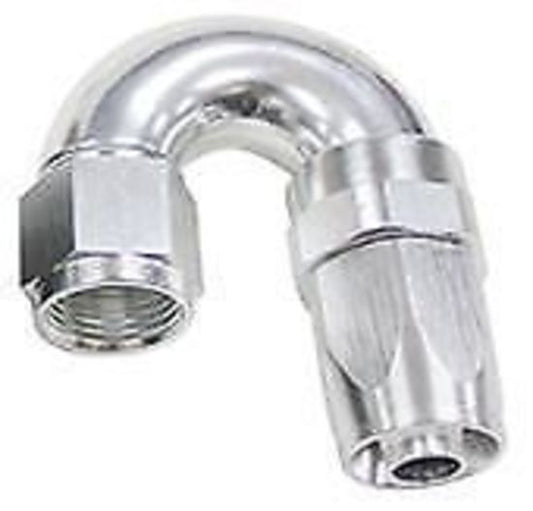 Aeroflow 100 & 450 series braided hose 180 Deg End -16AN Silver Full Flow Taper Style Aeroflow Performance Products AF159-16S