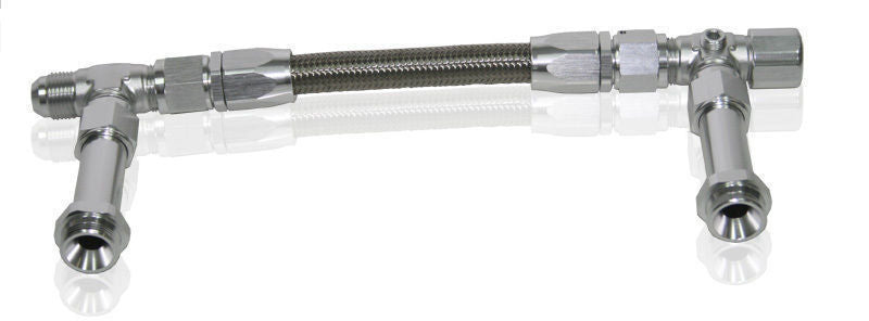 Holley 4150 Series Carbs Dual Inlet Rail -8AN Silver Suit 2x Meterin Blocks Aeroflow Performance Products AF160-08S
