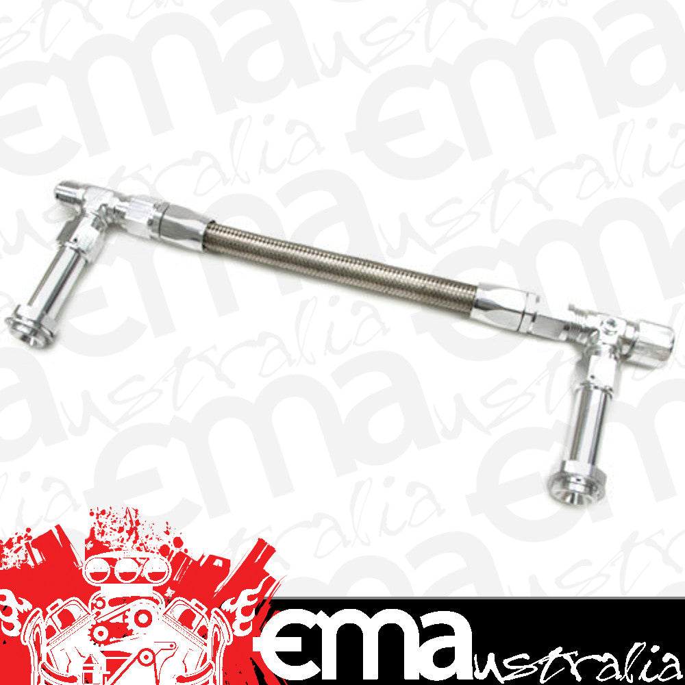 Aeroflow AF162-08S Holley Dual Inlet -8AN 4500 Silver Suit Dominator Carbs