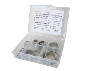 Aeroflow AF172-KIT BSPP Alloy Crush Washer Kit 10 Pieces Each Size 1/8"-3/4"