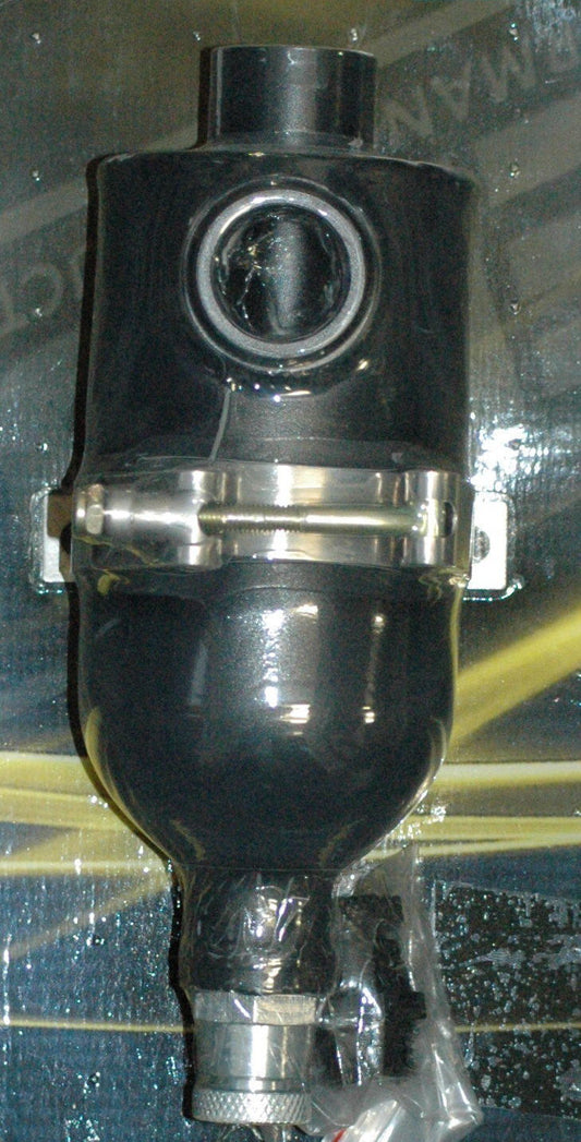 AEROFLOW UNIVERSAL POLISHED BREATHER TANK -12AN IN/OUTLET 3"DX9"H AF77-1016BLK