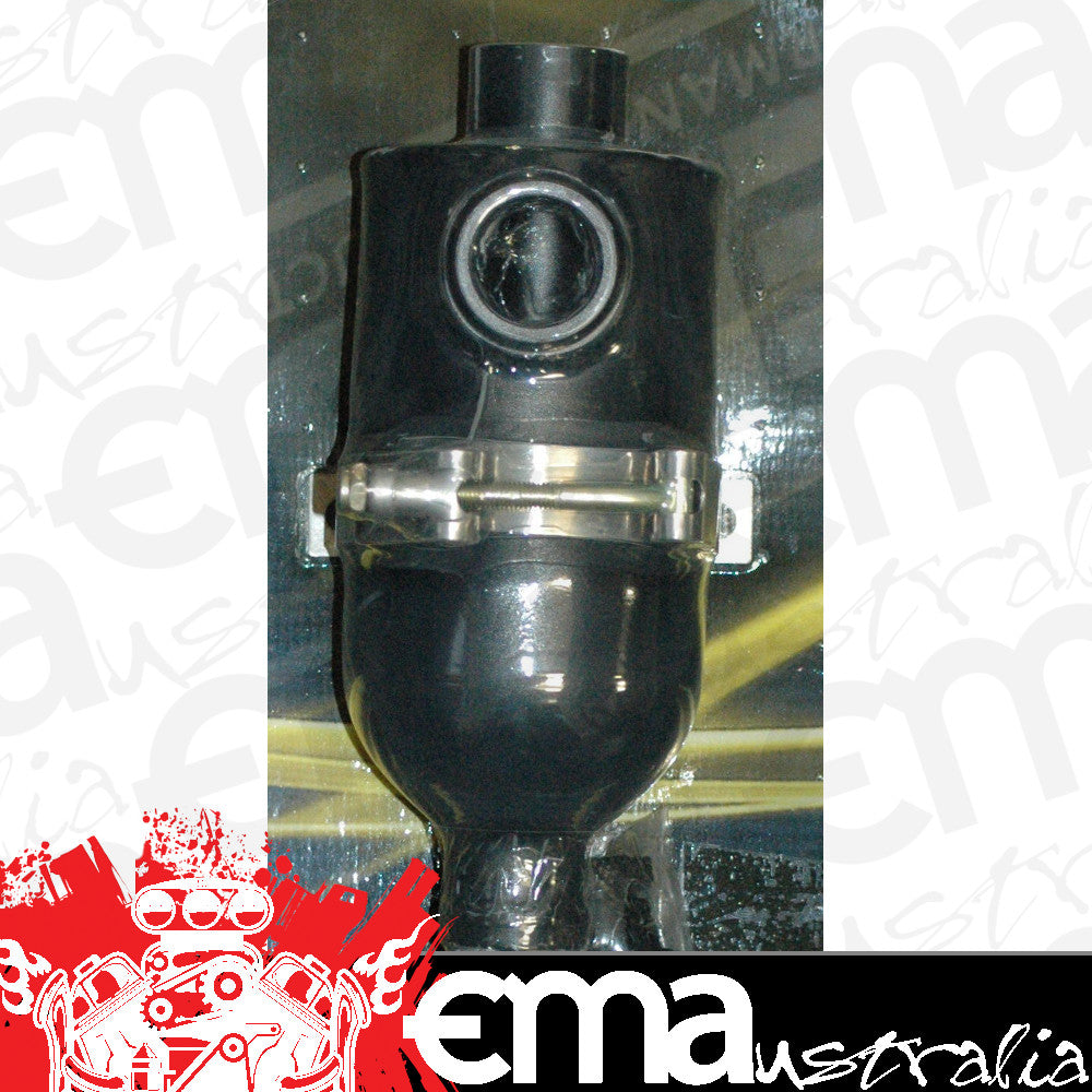 AEROFLOW UNIVERSAL POLISHED BREATHER TANK -12AN IN/OUTLET 3"DX9"H AF77-1016BLK