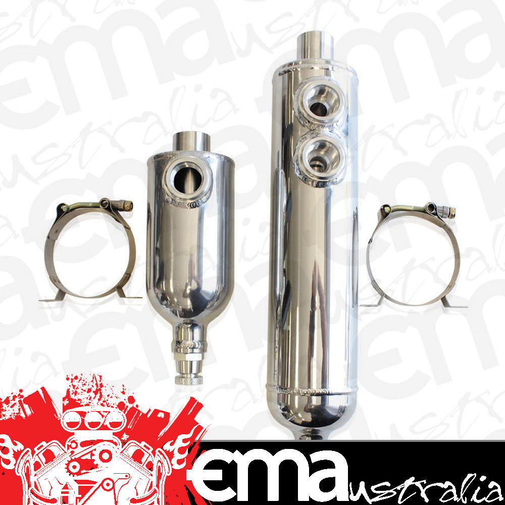 Aeroflow AF77-1017 Universalersal Breather Tank F/Male2 x -12ORB 13" x 3" Polished