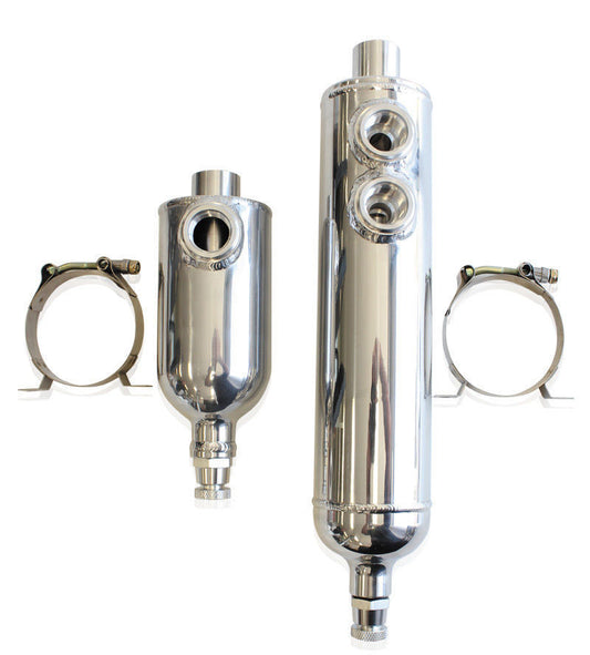 Aeroflow AF77-1017 Universalersal Breather Tank F/Male2 x -12ORB 13" x 3" Polished
