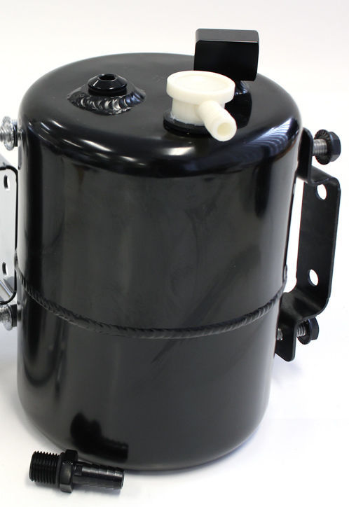 Aeroflow Performance Products AF77-1018BLK Brake Vac Tank Black Alloy 3/8" Barb Fittings Bracket Inc