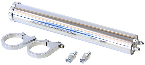 Aeroflow AF77-1021 Polished Billet Overflow Tank Billet Brackets Fittings Inc