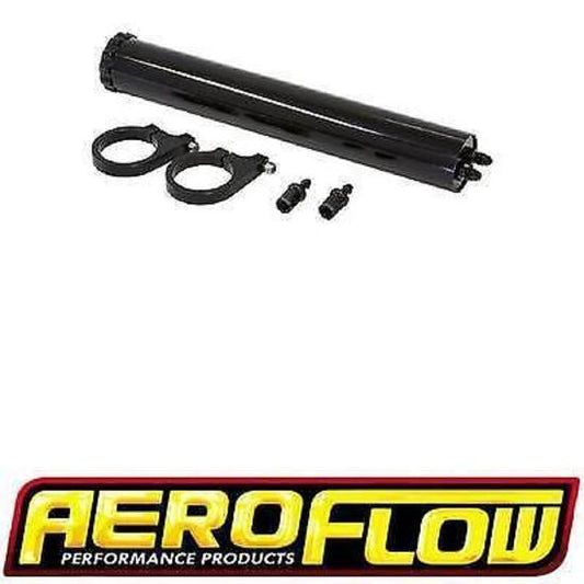 Aeroflow AF77-1021BLK Black Billet Overflow Tank Billet Brackets Fittings Inc
