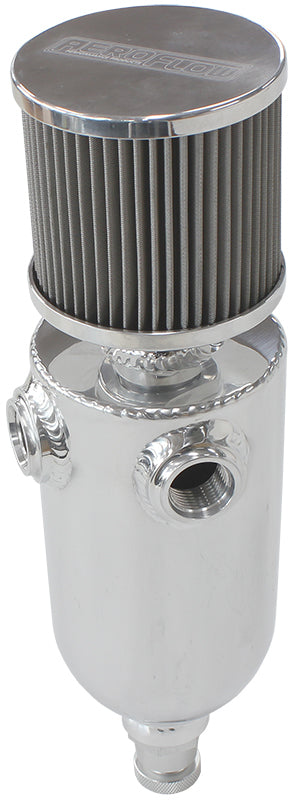 Aeroflow AF77-1030 Universalersal Breat Tank 2x -8ORB 6.5x3.5" S/S Billet Breather