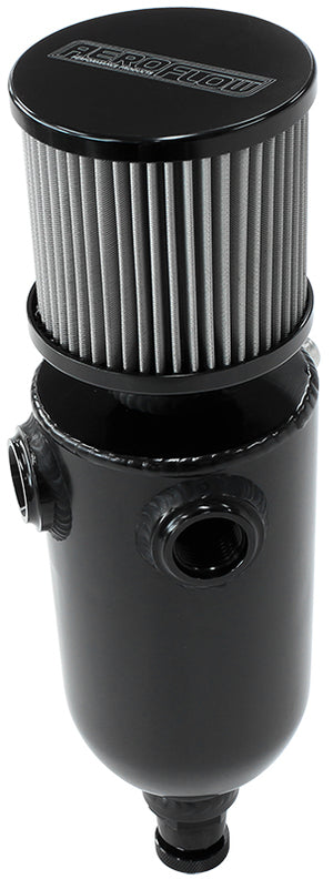 Aeroflow AF77-1030BLK Universalersal Breat Tank 2x -8ORB 6.5x3.5" S/S Billet Breather