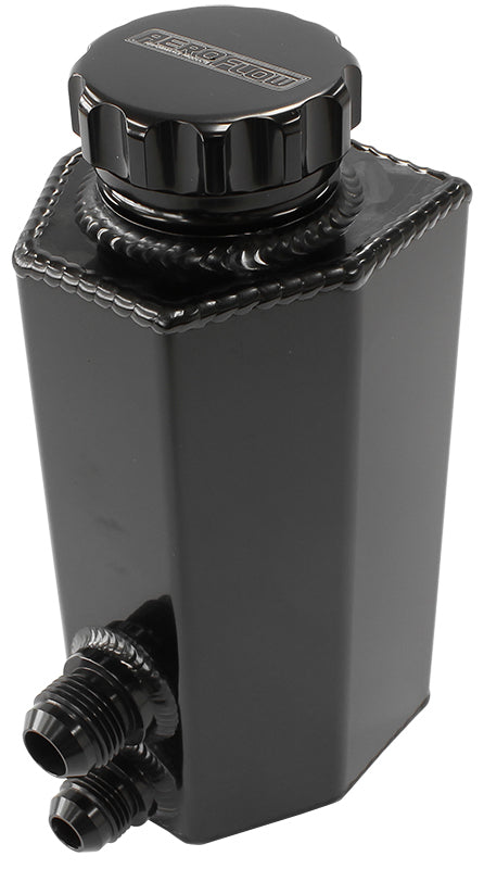 Aeroflow AF77-1032BLK Universalersal Power Steer Tank with Baffle -8AN & -10AN Black