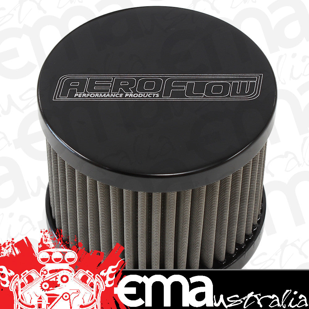 Aeroflow Performance Products AF77-2002BLK 8AN S/S Billet Breather with Female -8AN Re-Usable