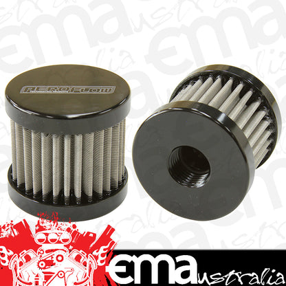 Aeroflow AF77-2003BLK -6AN S/S Billet Breather with Female -6AN Re-Usable