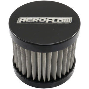 Aeroflow AF77-2004BLK Stainless Steel Small Billet Breather with -10AN Female Thread Black Finish