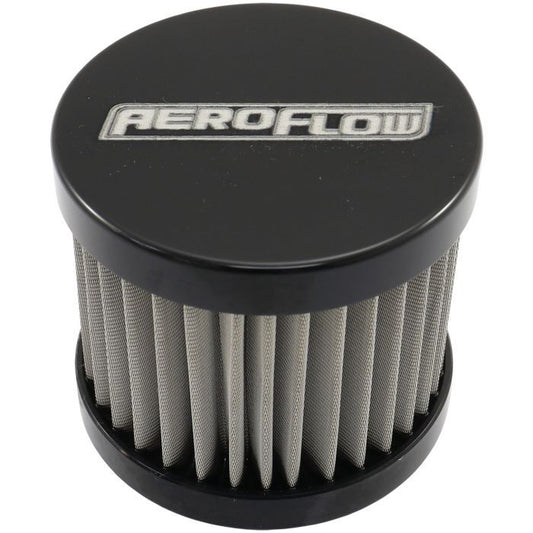 Aeroflow AF77-2004BLK Stainless Steel Small Billet Breather with -10AN Female Thread Black Finish