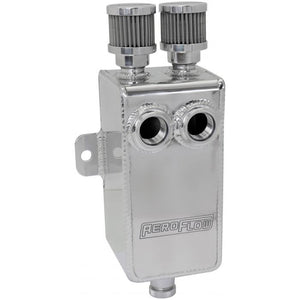 Aeroflow AF77-2020 1L Universal Dual Breather Tank -Polished Dual Female -10ORB ports & Dual Male -10AN Breather Ports