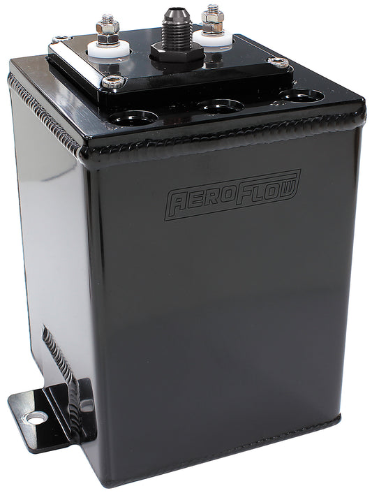 Aeroflow AF77-4055BLK SINGLE PUMP SURGE TANK SUITS 40mm FUEL PUMPS BLACK