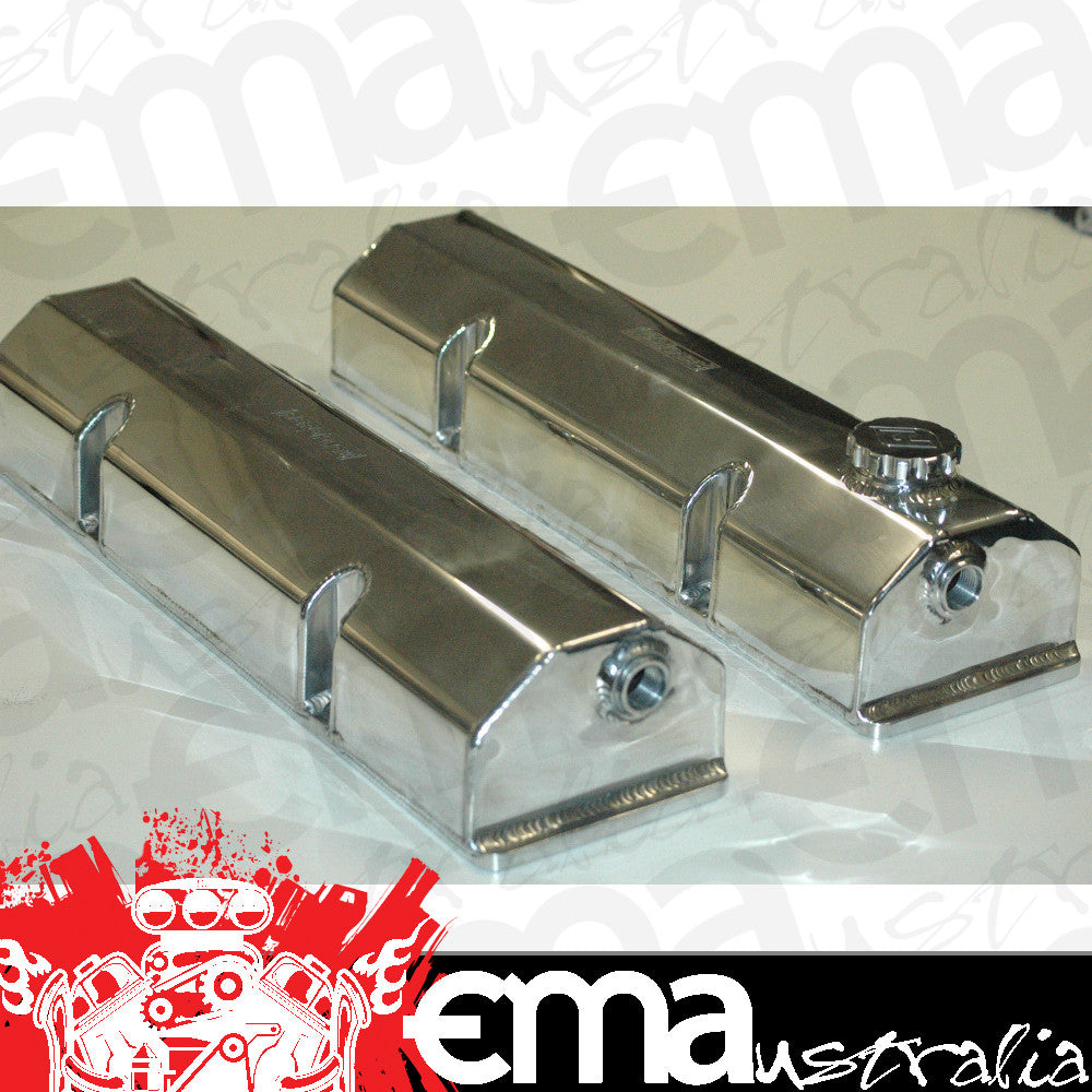 Aeroflow AF77-5000 Fabricated Valve Covers Polished Suit Sb Chev
