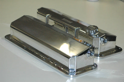 Ford Small Block Cleveland 302-351C.I.D. V8 Fabricated Valve Covers Polished Suit 302-351C Aeroflow Performance Products AF77-5001