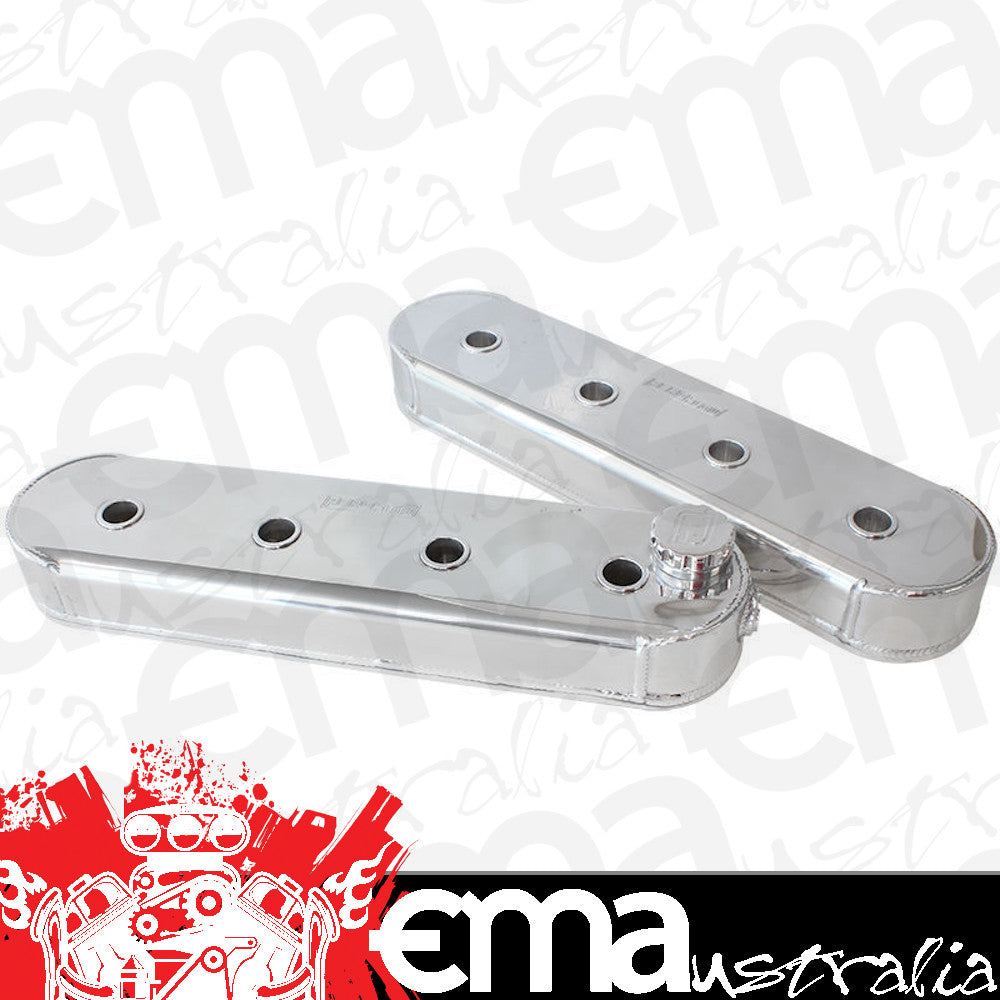 Aeroflow AF77-5003 Fabricated Valve Covers Polished Suit Chev/Holden LS