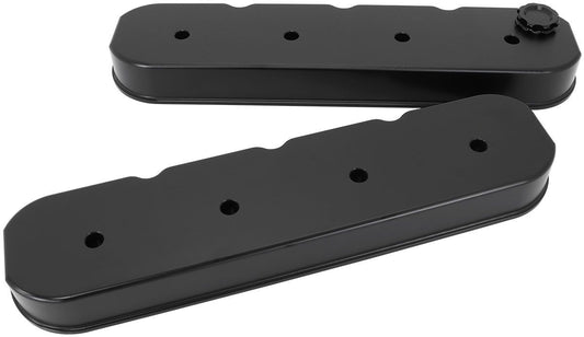 Aeroflow AF77-5011BLK Billet Valve Cover Set, Black Finish Suit GM LS Series. No Coil Mounts