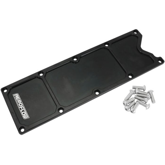 Aeroflow AF77-5015BLK GM LS1 Billet Valley Plate, Black Finish Suit GM LS1 Series