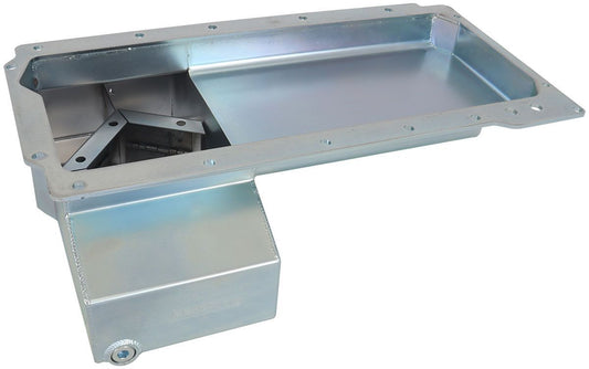 Aeroflow AF82-2015 Fabricated GM LS Front Sump Oil Pan with Oil Filter Attachment Holds 6.65 Litres, Extra Oil Filter Clearance