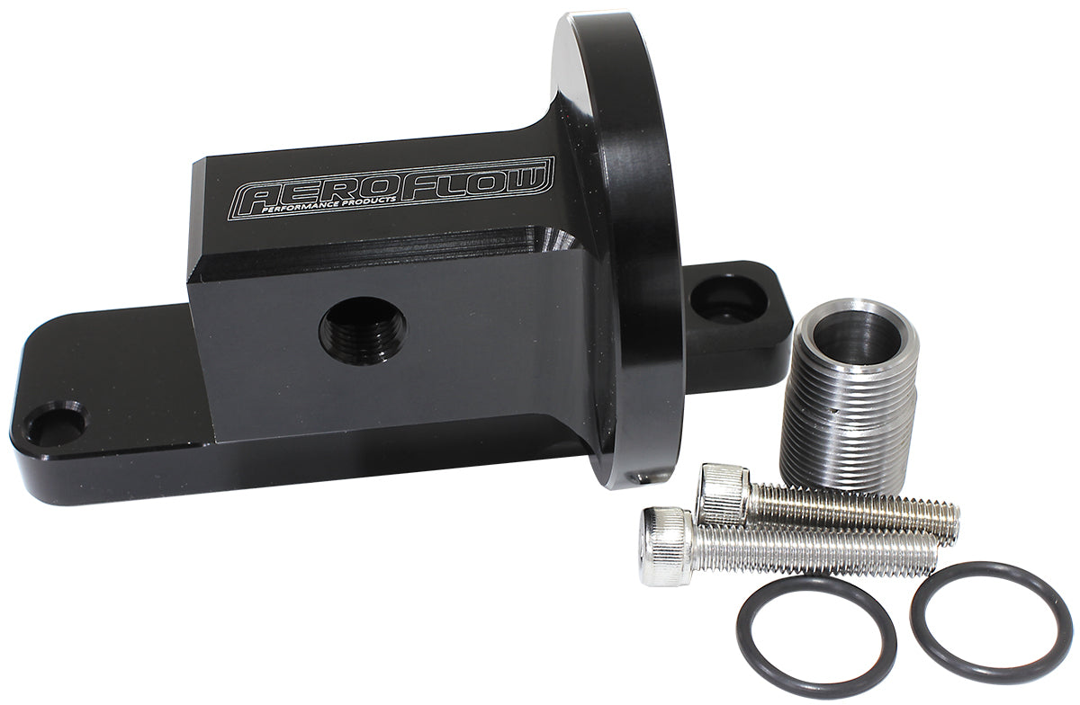 Aeroflow AF82-2022 Chevy LS Oil Filter Adapter Horizontal Spin On Filter