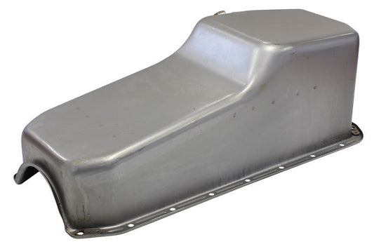 Aeroflow AF82-9005 Steel Stock Oil Pan SBC Raw Lh/Side Dipstick Rear Sump