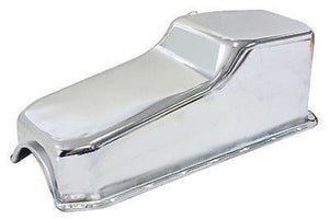 Aeroflow AF82-9005C Steel Stock Oil Pan SBC Chrom Lh/Side Dipstick Rear Sump