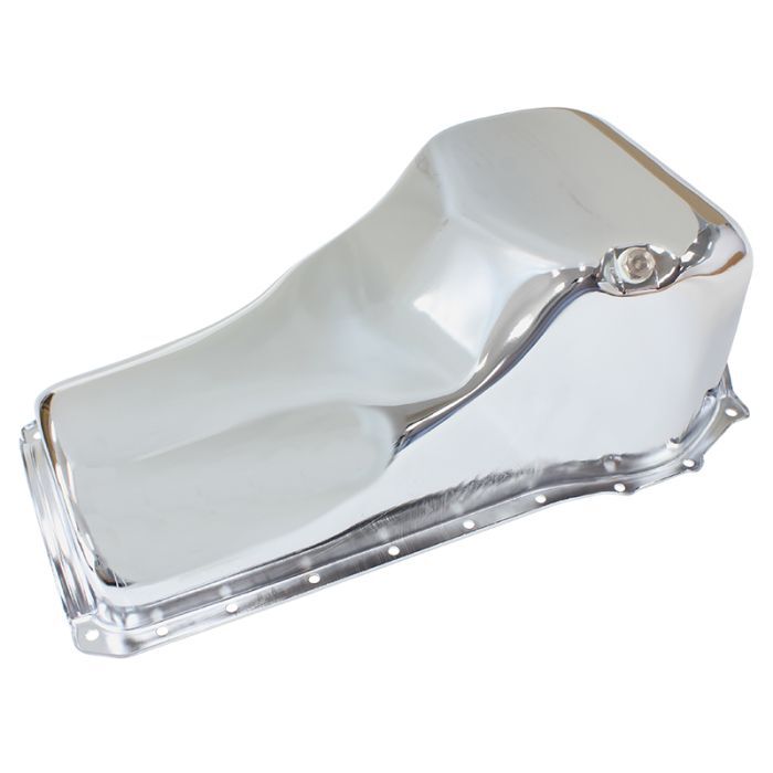 Aeroflow AF82-9343C Ford Cleveland Standard Replacement Oil Pan, Chrome Finish Suit Ford 302 and 351 Cleveland, 5.0L Capacity