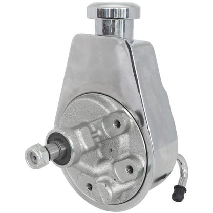 Aeroflow Performance Products AF83-1000 Power Steering Pump - Chrome Finish GM Saginaw Pump with No Pulley