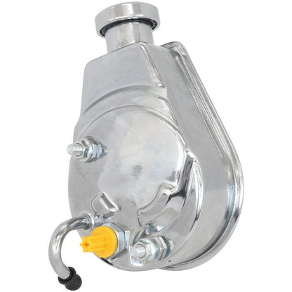 Aeroflow Performance Products AF83-1000 Power Steering Pump - Chrome Finish GM Saginaw Pump with No Pulley