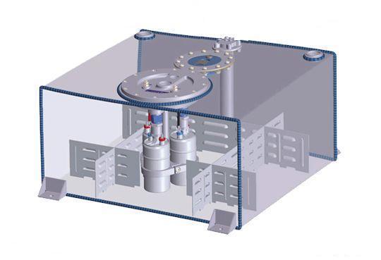 Aeroflow AF85-4050AS Alloy Fuel Cell 57L 3 x Pump 15 Us Gal 60mm Triple Hanger