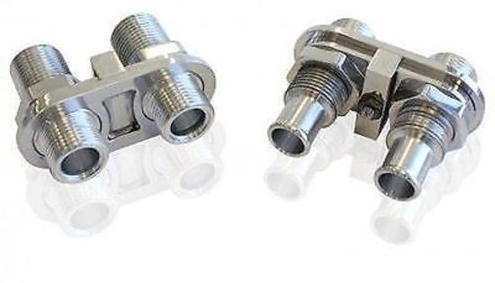 Aeroflow AF88-2001 Billet A/C Bulkhead 2 Port 4 x -10 Screw On